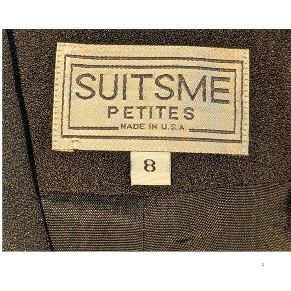 SuitsMe Petites Black & White  Blazer Size 8  Structured Vintage NWT Made in USA - Picture 5 of 6
